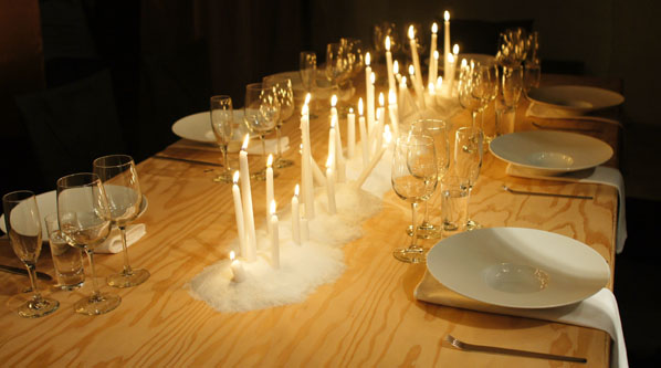 Candles on Dining Table