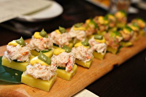 causa snow crab / causa spicy yellowtail