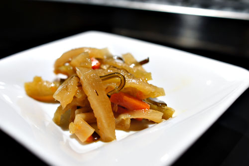 Marinated Daikon Radish, Seaweed, and Carrot