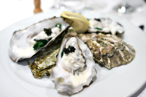 Chilled Champagne Poached Oysters