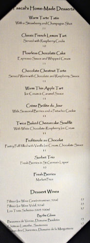 Tradition by Pascal Dessert Menu