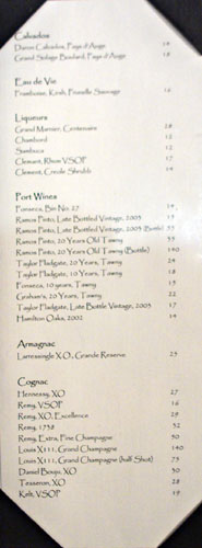 Tradition by Pascal Dessert Wine List