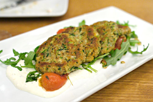 Zucchini and feta fritters