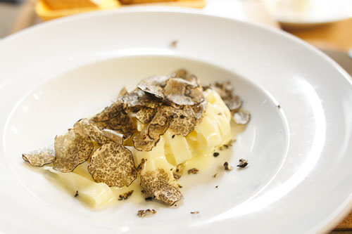 house made fettuccini, black winter truffles