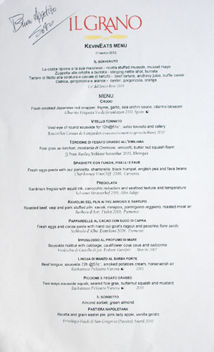 Il Grano Menu