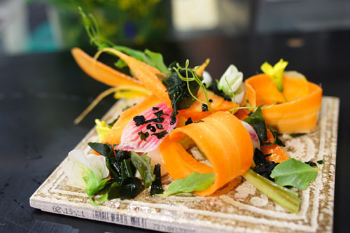 Crudite, urchin bottarga and seaweed