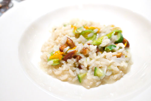 Squash blossom risotto