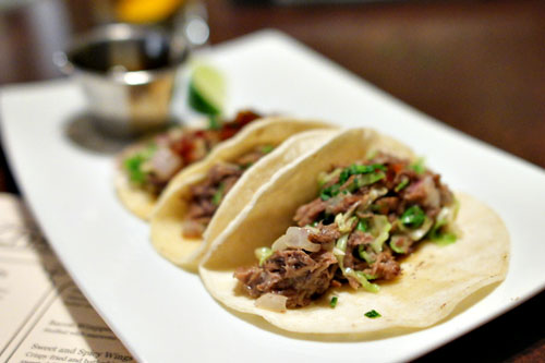 Short Rib Tacos with Shaved Brussel sprouts and Korean Salsa