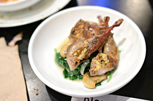 Pan Roasted Quail, Wilted Spinach