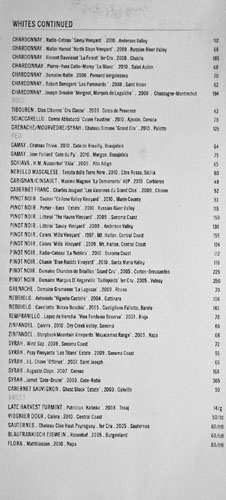 Sons & Daughters Wine List