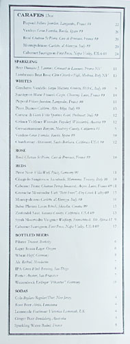 Marlowe Wine List