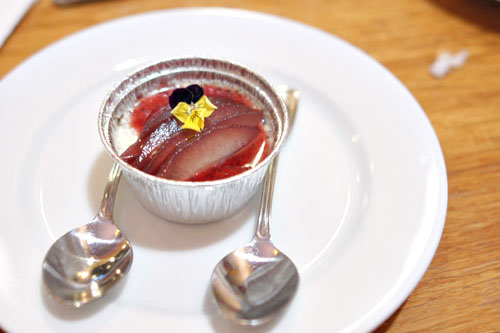 OSMANTHUS PANNA COTTA w/ POACHED PEARS