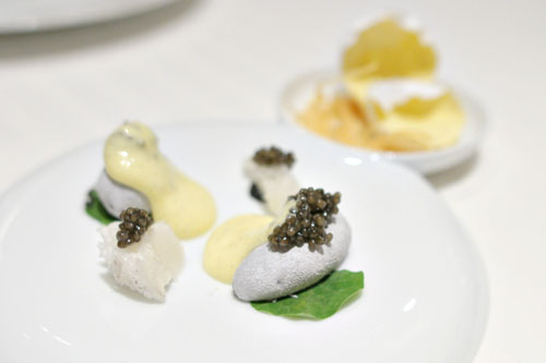 Fingerling Potato 'Rocks', Caviar, Smoked Sabayon