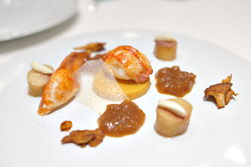 Lobster and Peaches, Chanterelles and Warm Gelée