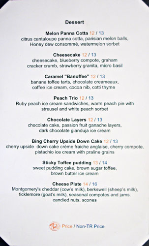 Gordon Ramsay Steak Dessert Menu