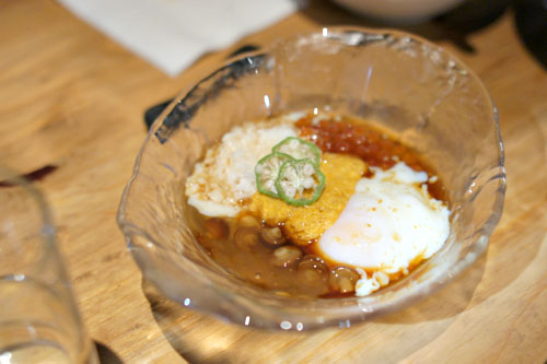 Poached Egg with Sea Urchin and Salmon Roe