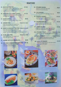 Renu Nakorn Menu: Seafood