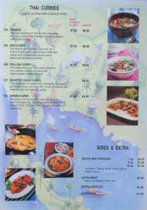 Renu Nakorn Menu: Thai Curries / Sides & Extra