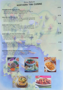 Renu Nakorn Menu: Northern Thai Cuisine