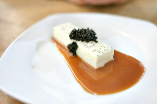 Crème Fraiche Panna Cotta, Caramel, Caviar