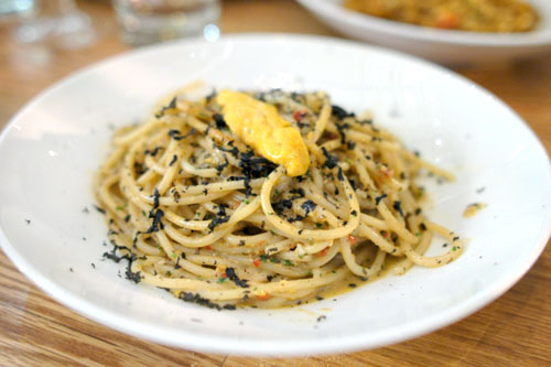 Spaghetti Mancini alle sea urchin