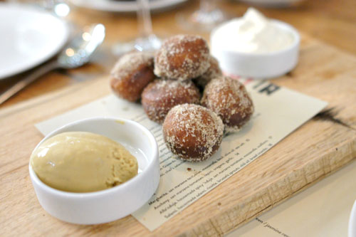 'coffee & donuts.' spiced Chestnut Zeppole