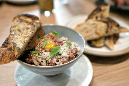 beef tartare, pickled jalapeno, parmigiano