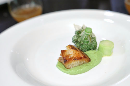 broccoli - broccoli stalk - black cod - broccoli puree - lime