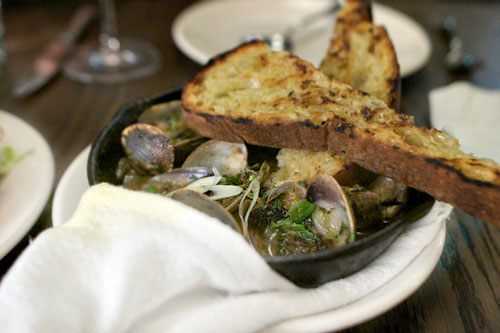 clams, sherry, green garlic & toast