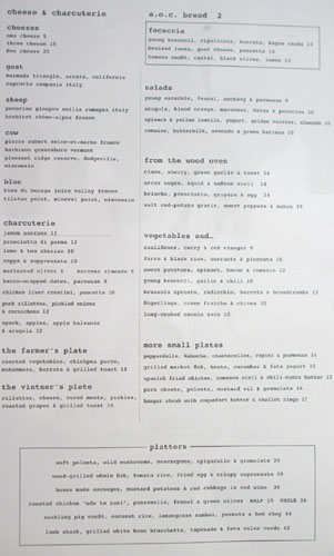 A.O.C. Menu