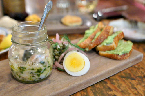 Smoked Trout, Boiled Egg, Pickled Onion, Capers, Avocado Toast