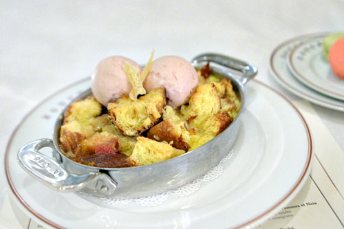 Rhubarb & Strawberry Bread Pudding