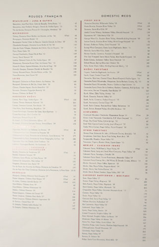 Bouchon Wine List