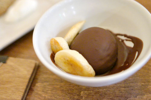 banana chocolate shell bowl