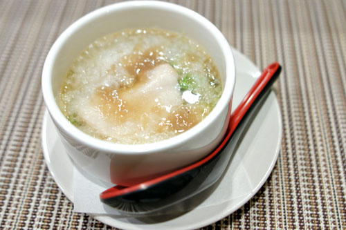 Steamed Black Cod with Porcini Mushroom, Napa Cabbage & Mountain Potato in Dashi Broth