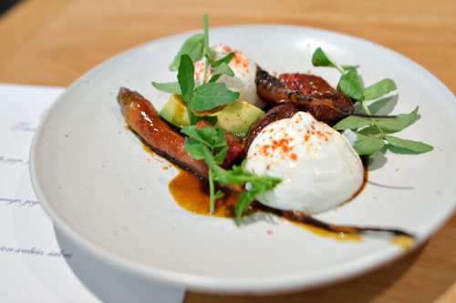 Carrot, bbq, orange, yogurt, avocado, watercress