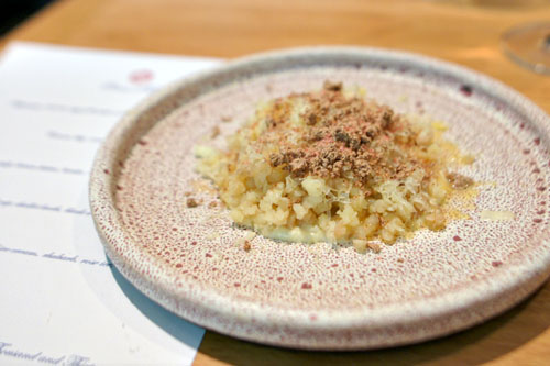 Potato pulp, brown butter, bonito, onion soubise, salers