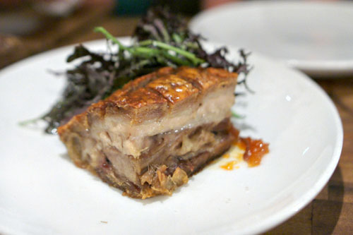 Crispy pork belly porcetto