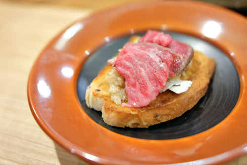 Beef Sashimi on Toast