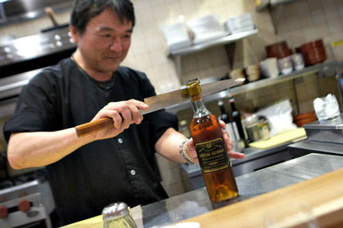 Opening Wine Bottle with Knife