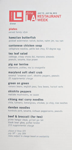 Lukshon dineLA Menu