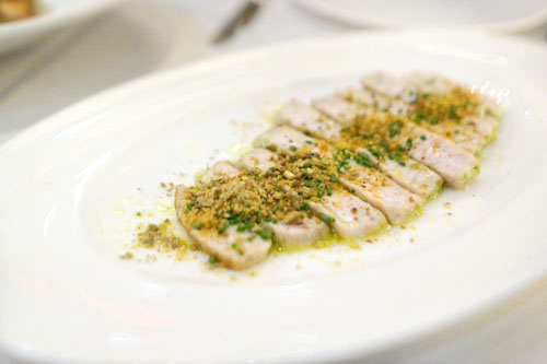 Carpaccio di Pesce Spada con Pistacchio e Bottarga