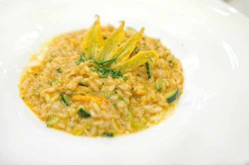 Risotto con Fiori di Zucca e Granchio