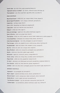 Barmini Menu