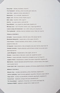 Barmini Menu