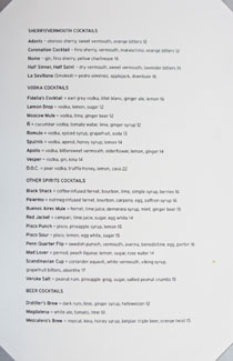 Barmini Menu