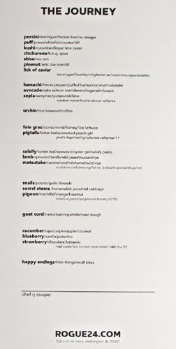 Rogue 24 Menu