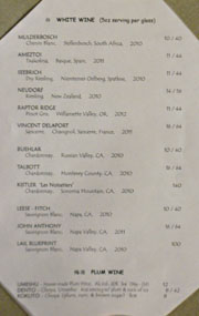 Sushi Taro Wine List