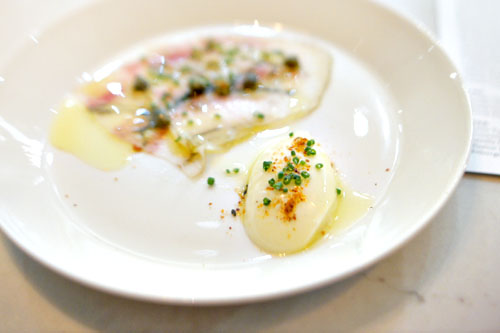 milk-bread focaccia with butter, testa