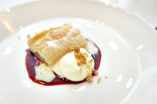 pear strudel with honey cassis